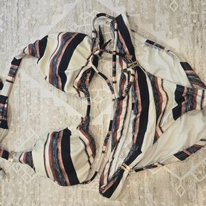 Striped Halter Bikini Top